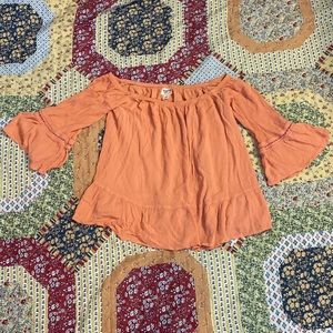 🔥 Pinkish off shoulder mid sleeve shirt